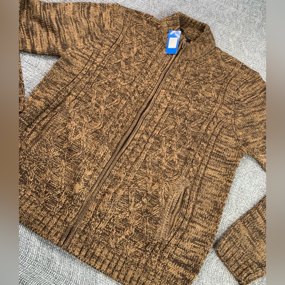 Men’s Gioberti EST 1999 Brown Knit Zippered Sweater NWT Size 2XL - Picture 2 of 11